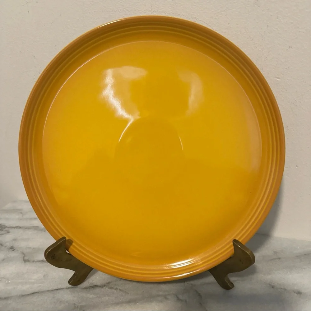 Set of Three le Creuset Yellow lunch Plates NEW NWT